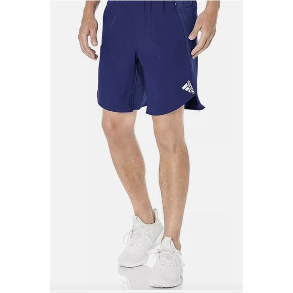 Adidas Mens Dark Blue Training Shorts Size 2XL 7" IC2043 Running Sportswear New - Picture 10 of 16
